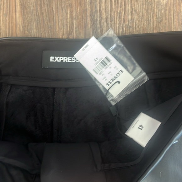 Express Super High Rise Faux Leather Flare Trouser - Picture 4 of 5